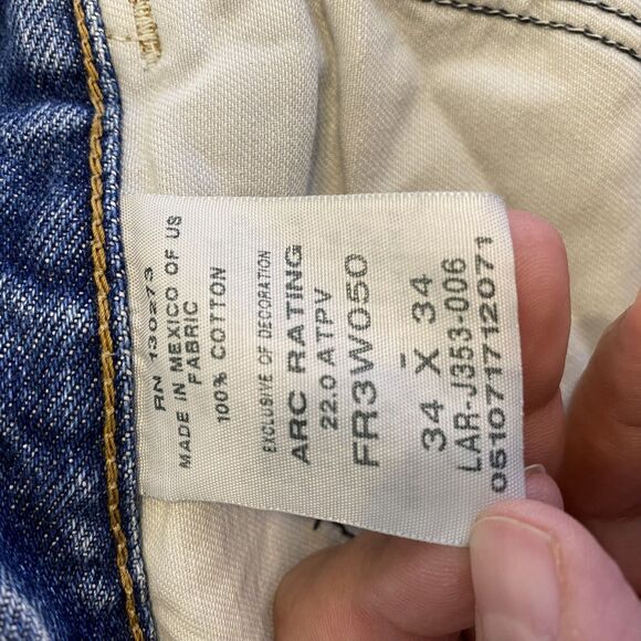 Wrangler FR Riggs Workwear Jeans Mens 34x34 Flame Resistant CAT2 ATPV 22 FR3W060 - Picture 8 of 9